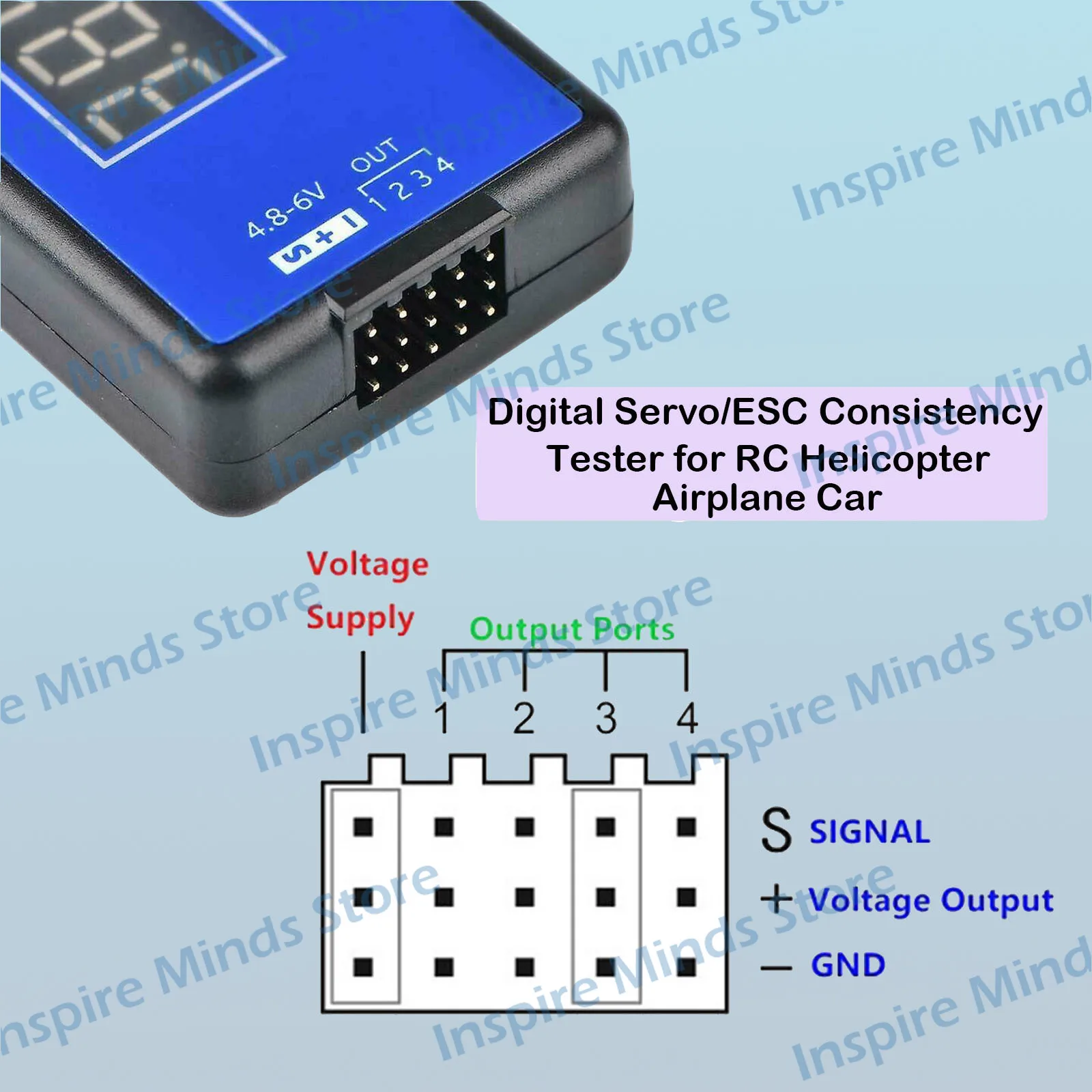 HJ Digital Servo Tester with LCD Display Portable ESC Consistency Control Device for RC Helicopter Airplane Car Tester Tool