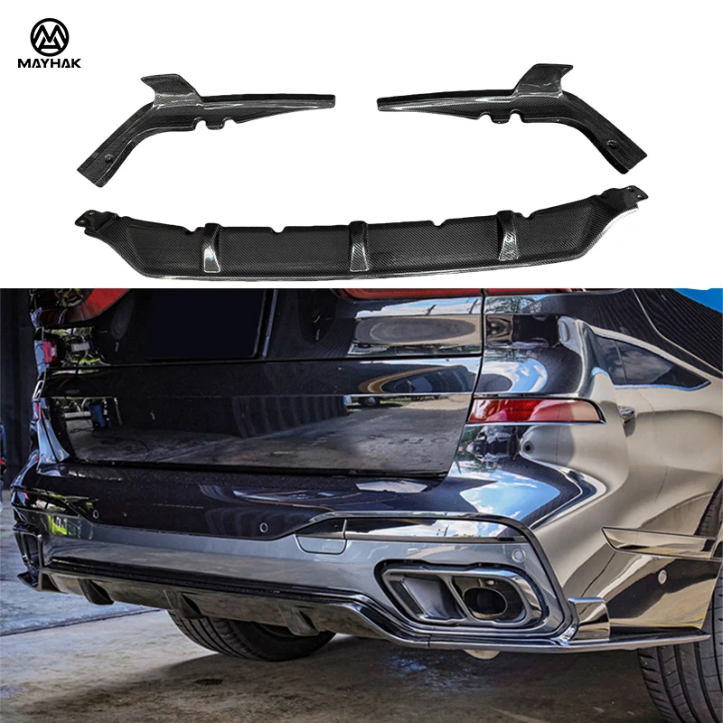 M Sport Luxury Carbon Fiber Rear Lip Diffuser for  X7 G07 Modify Carbon Rear Bumper Lip Spoiler Auto Body Parts
