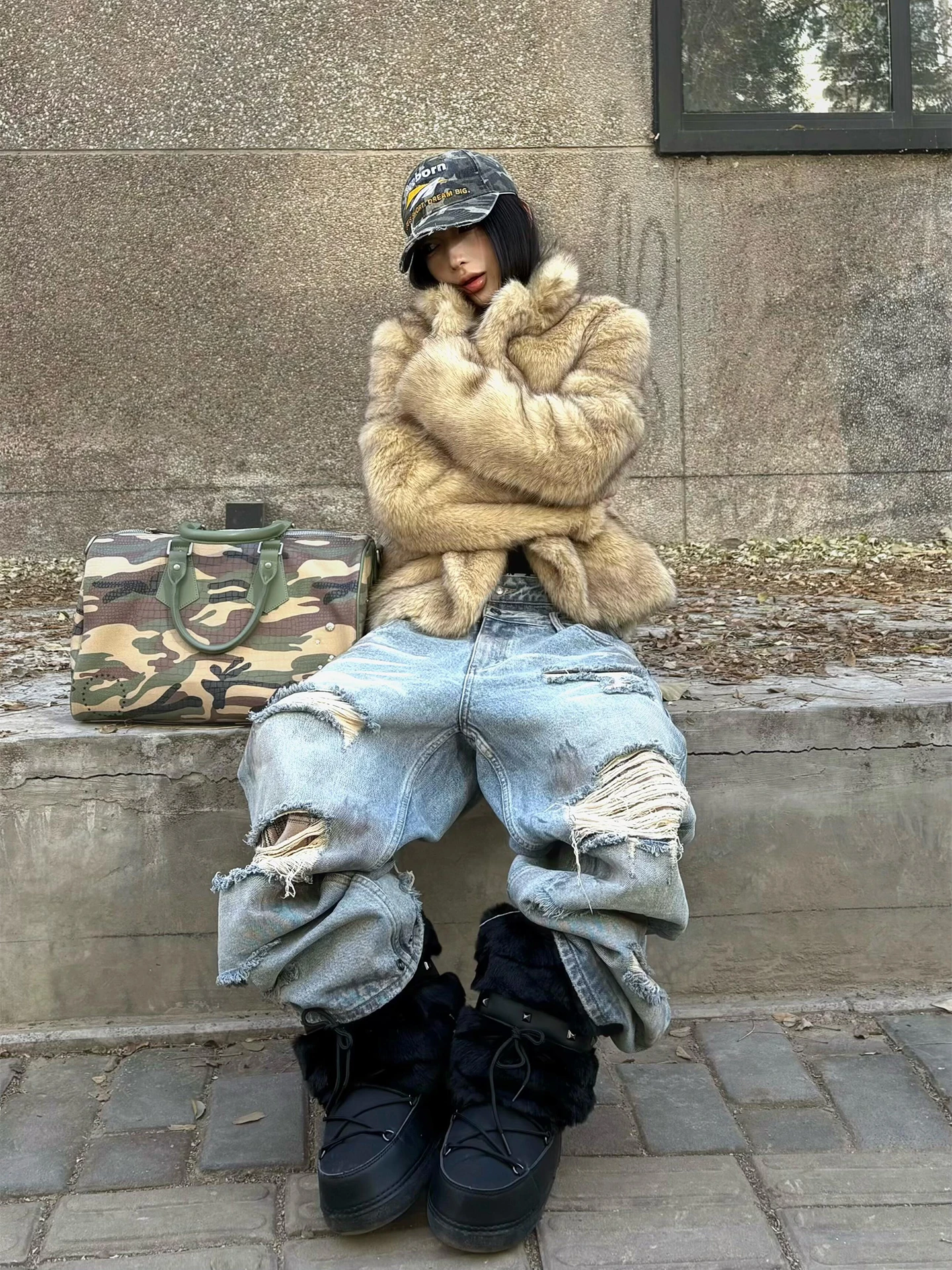 

Eco-Friendly ort Fur Jaet Women's Faionable Youthful Sle Warm Windproof Easy Clean Cotton Lined Winter Coat