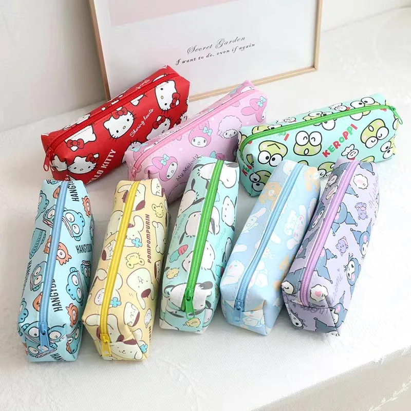 8pcs/lot Sanrio Melody Kitty Pencil Case Kawaii Keroppi Hangyodon Pencil Box Pen Bag Stationery Gift Office School Supplies