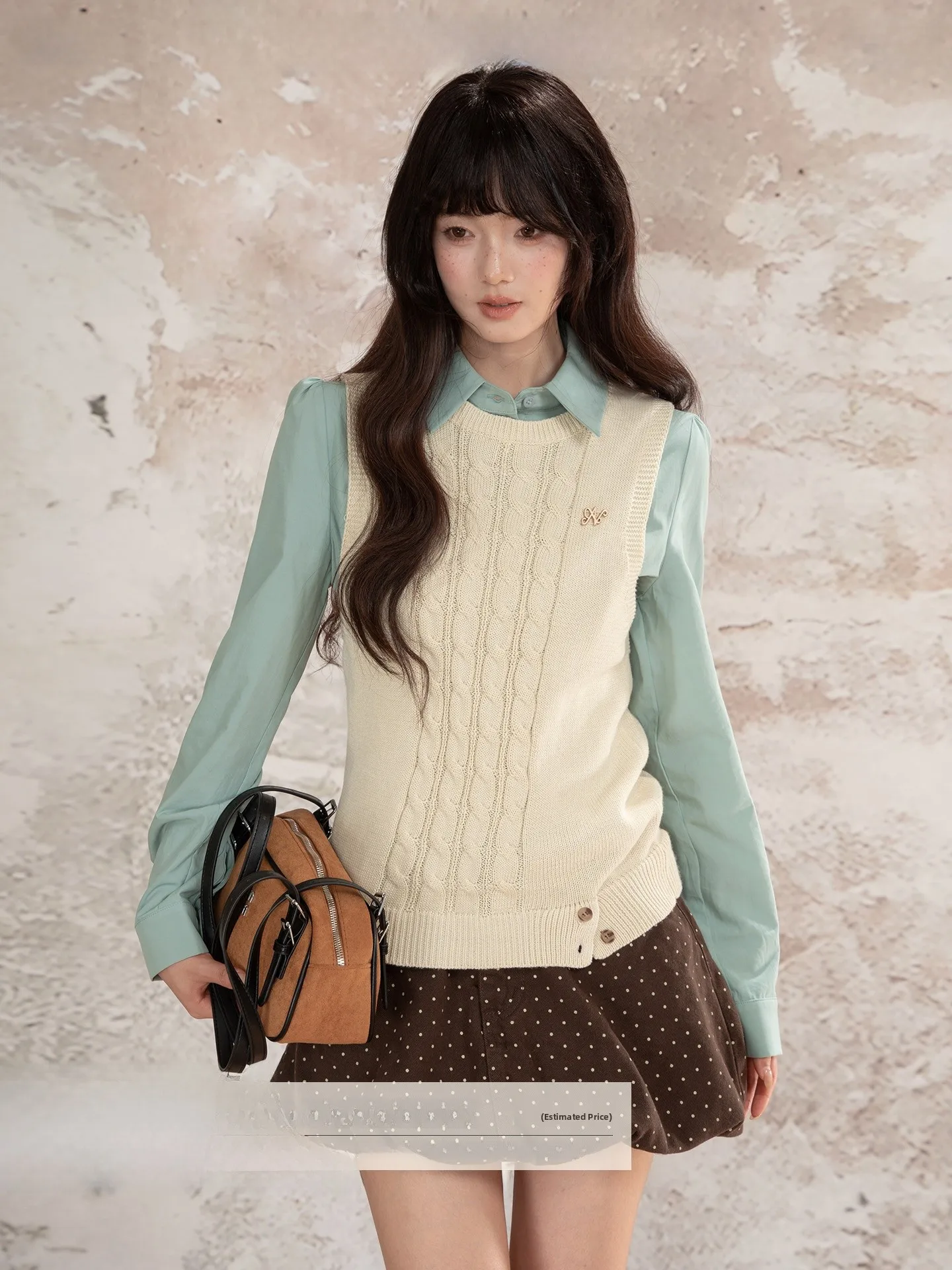 

Loveheynew College Sle круглый Ne витой вязаный жилет женский свободный повседневный многослойный верх из полиэфирного волокна Svel