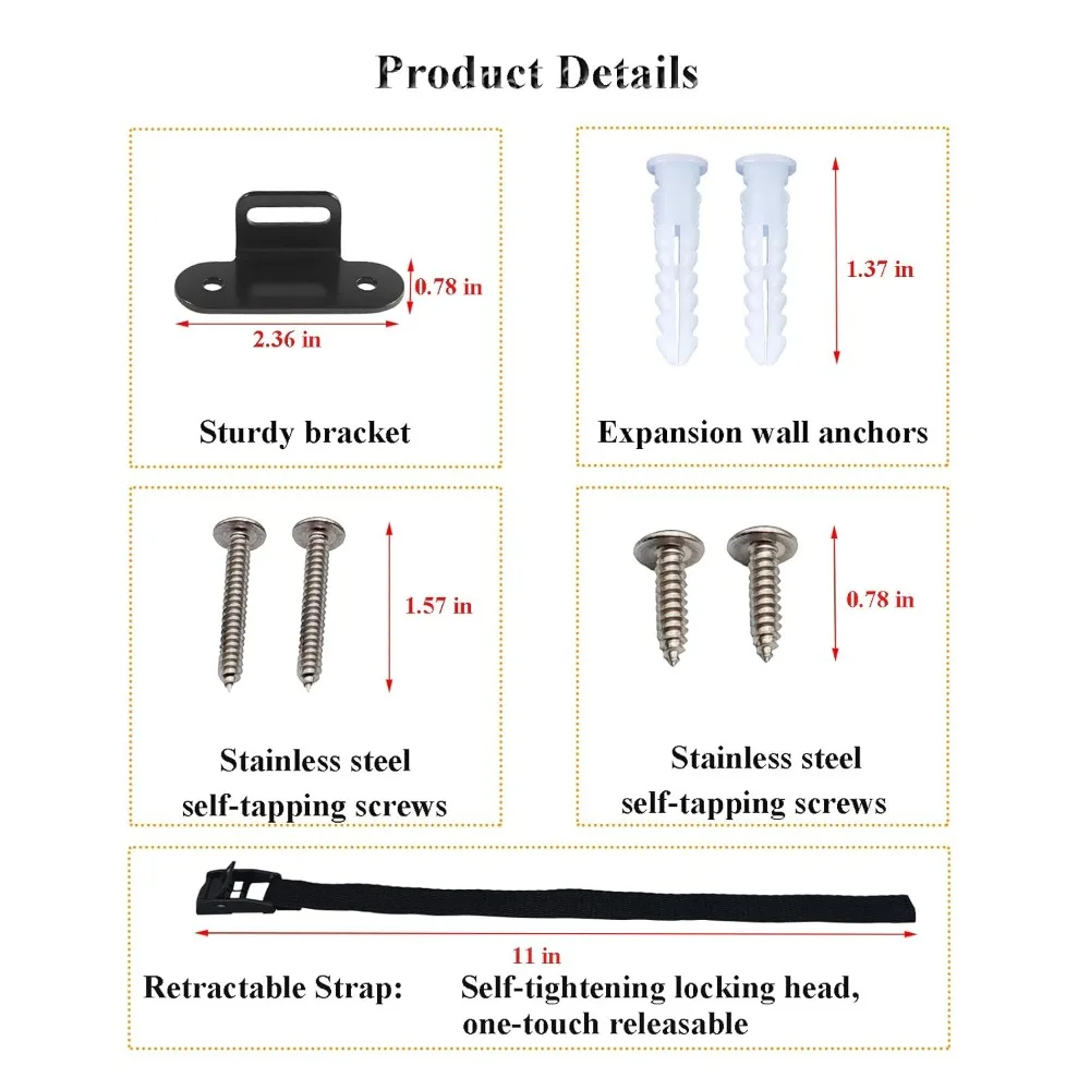 

Easy Install Earthquake Proof Furniture Anchors Adjustable Unisex Proofing Furniture Safety Kit Universal Wall Anchor Safety