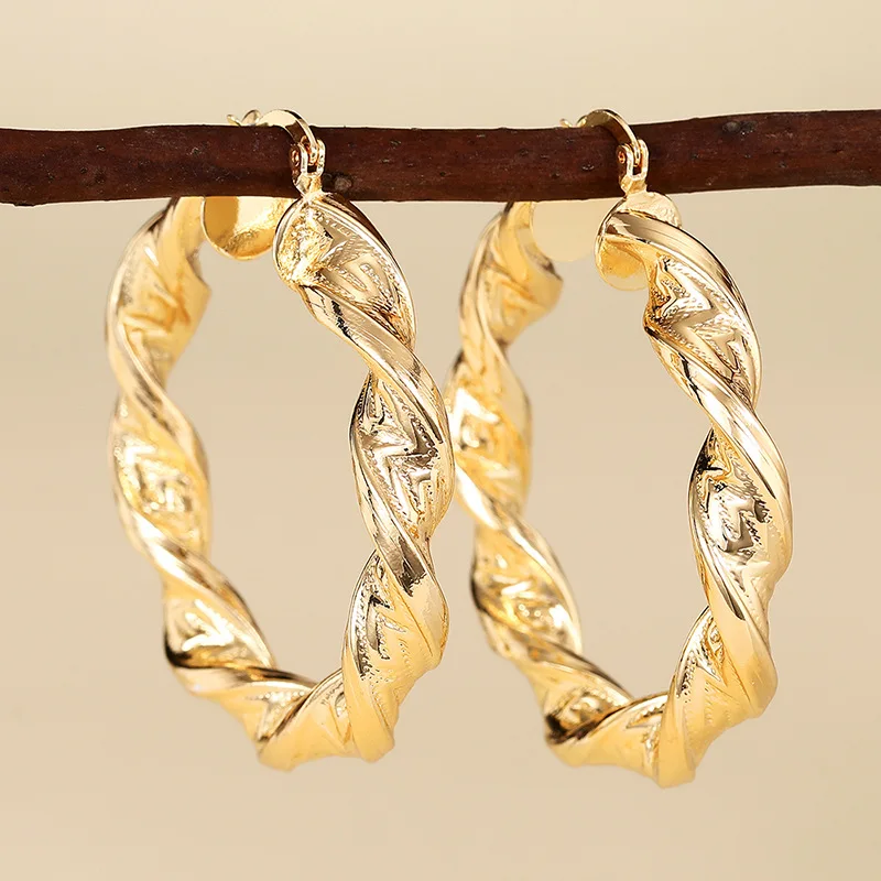 9 Pairs 18K Gold Plated Copper Hoop Round Circle Earrings  official-website Women Fashion Jewelry Accessories Wedding Party Gift