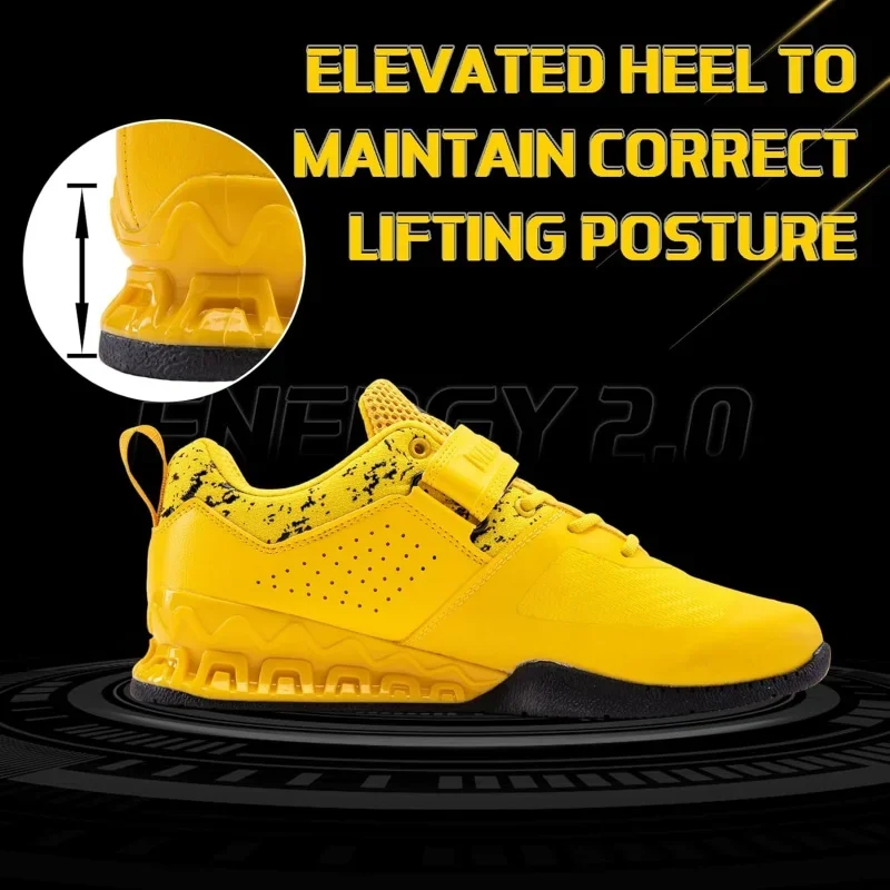 Professional Weightlifting Shoes Men And Women Powerlifting Shoes Non Slip Strength Training Sneakers Hard Drawn Squat Shoes