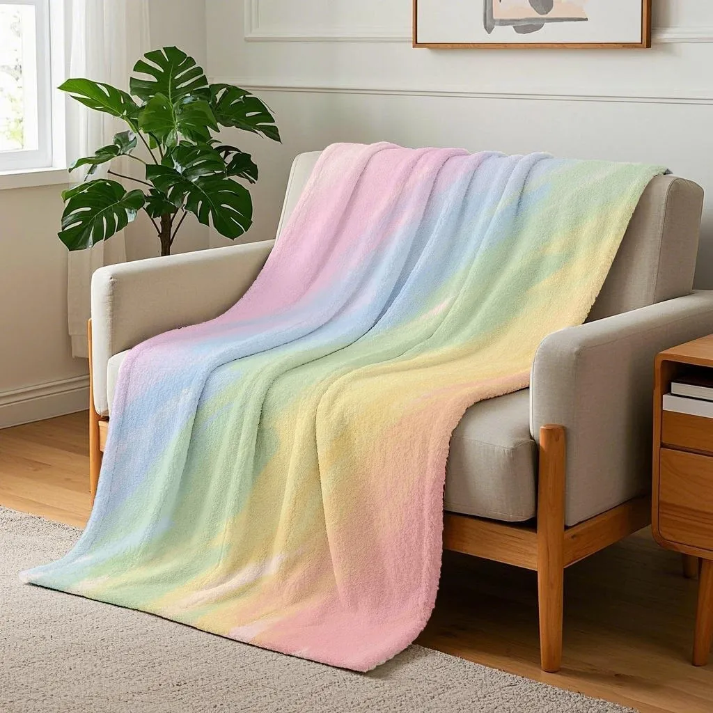Soft Pastel Colored Abstract Background Throw, Available in Various Sizes, Perfect for Cozy Naps, Crafted from Premium Materials