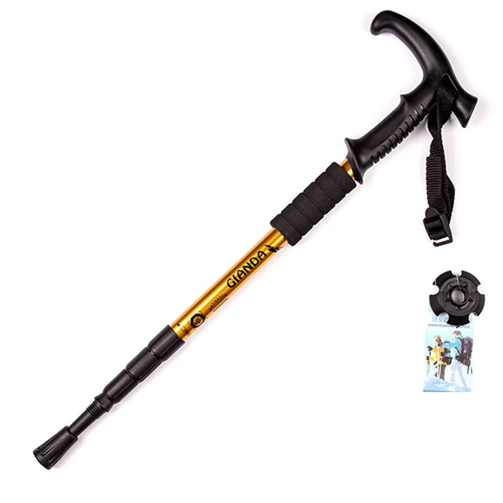 

T Shank Shock Absorber Aluminium Alloy 4 Section Walking Sticks Telescoping Cane