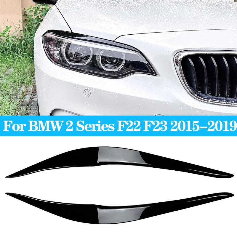 Car Headlight Lamp Eyebrows Cover Trim Auto Eyelids Lids Eyebrow For BMW F87 M2 F22 F23 220i 228i 230i M235i M240i 2014-2022