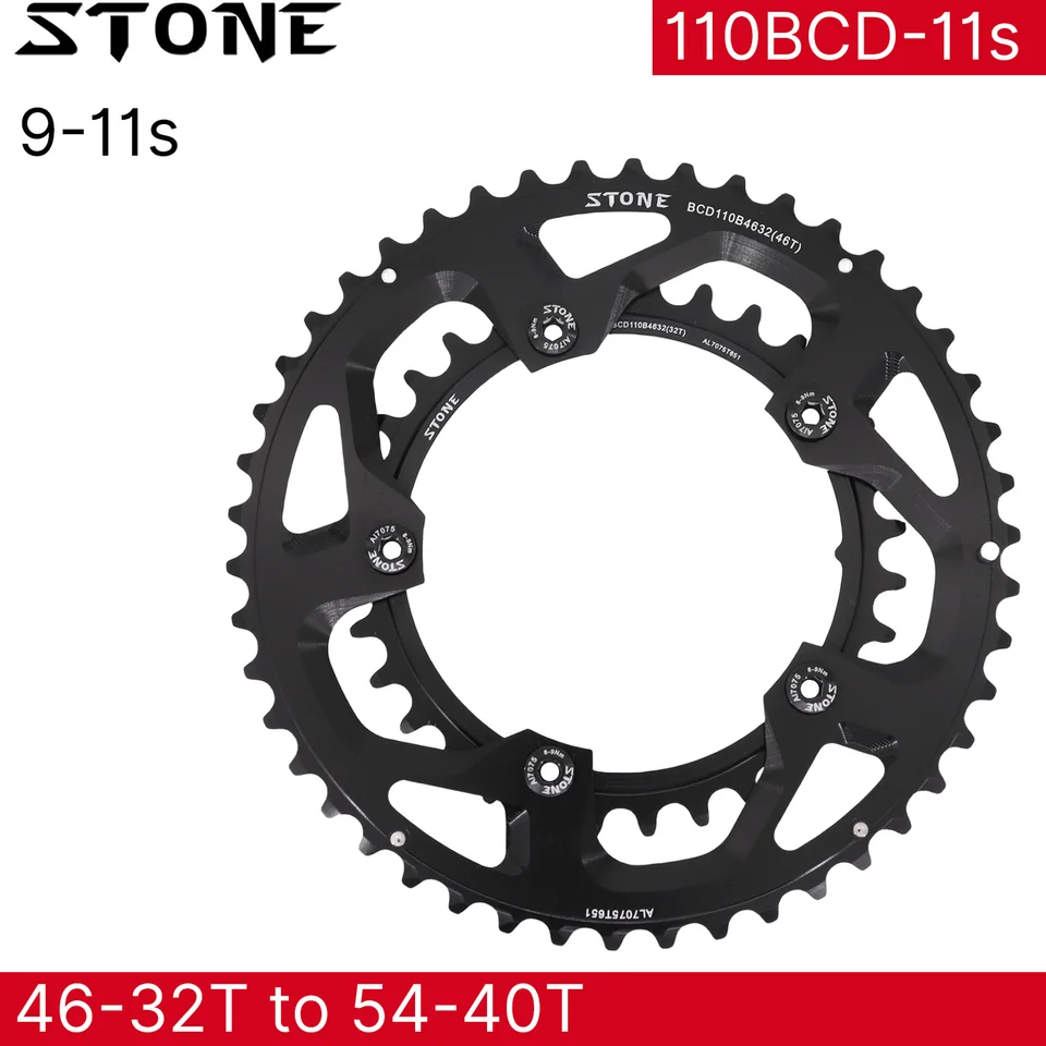 Round Double Chainring 110 BCD 52/36T for Road Gravel Bikes