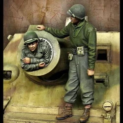 1/35 Resin Model - US Army Tank Soldiers (2 Figures), Military Theme, Handmade, Unassembled and Unpainted