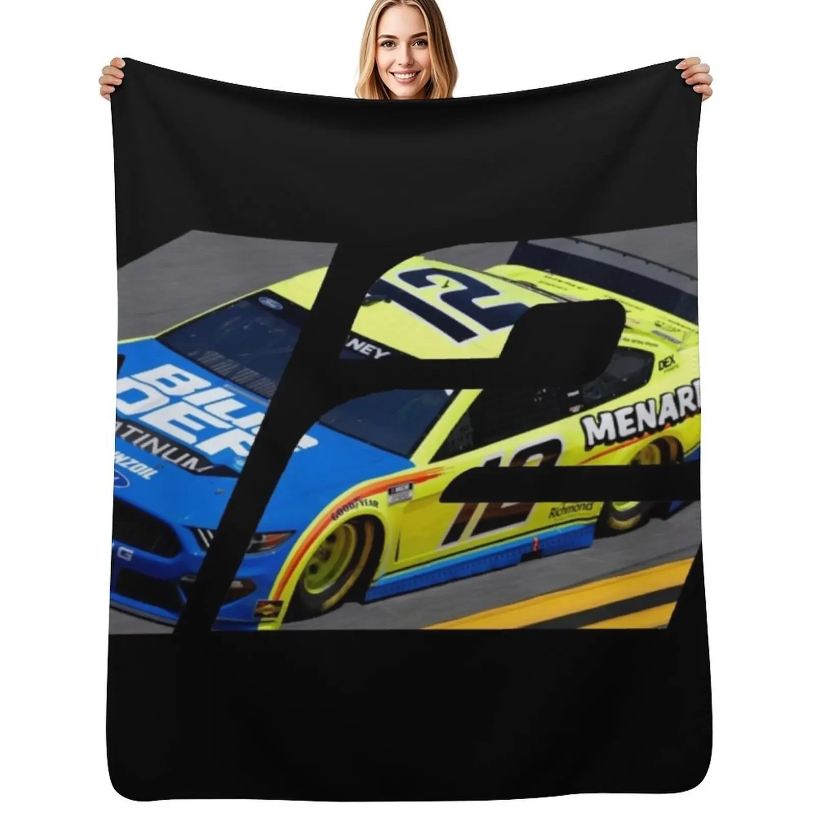

Ryan Blaney Car 12 Throw Blanket Kid'S Decorative Sofa Travel Blankets For Baby Blanket