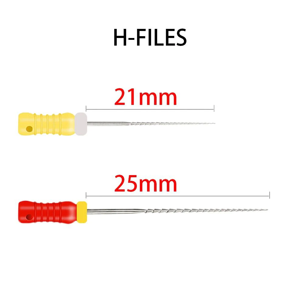 NICEDEN 6 unids/caja uso Dental de mano limas H 21/25/31mm limas de conducto radicular endodoncia de acero inoxidable herramientas de dentista instrumentos de laboratorio