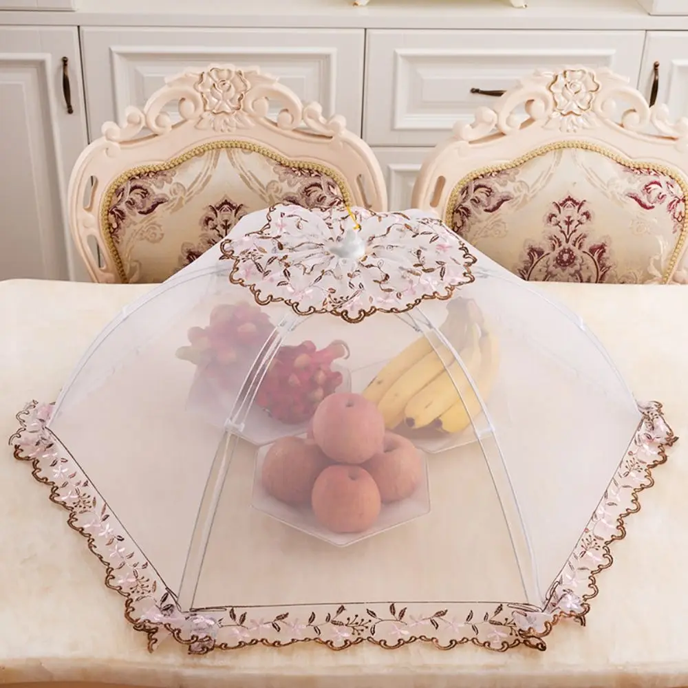 

Пылезащитный складной чехол для пищевых продуктов инструменты для приготовления пищи Зонт стильный кружевной чехол для стола Сетка Дышащие Кухонные гаджеты для пикника