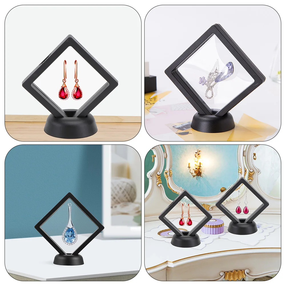 

10Pcs Ring Storage Box Oxidation-Proof Floating Frame Jewelry Display Rack Durable Non-Slip Jewelry Organizer Storage Stand