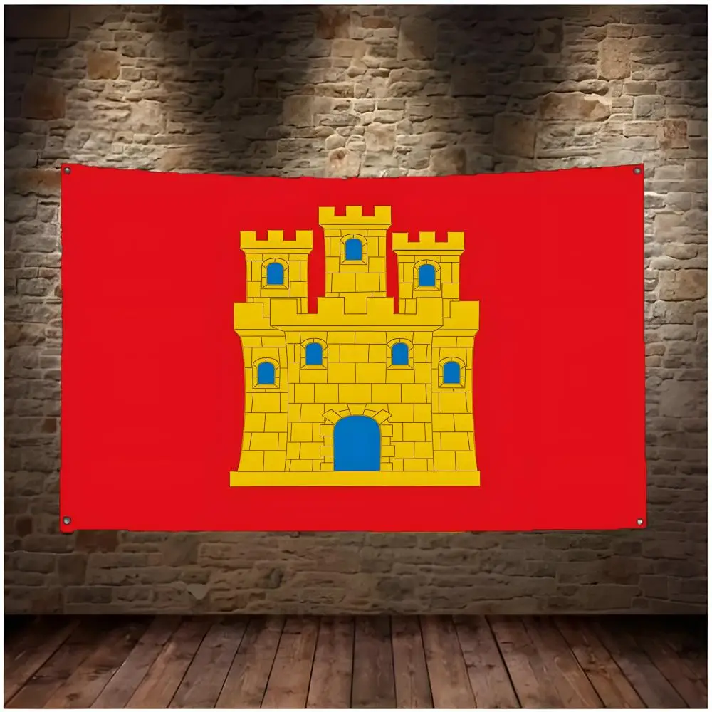 historical F of Castile and Leon Flags Daily four ring borderless design indoor outdoor decor easy hang install