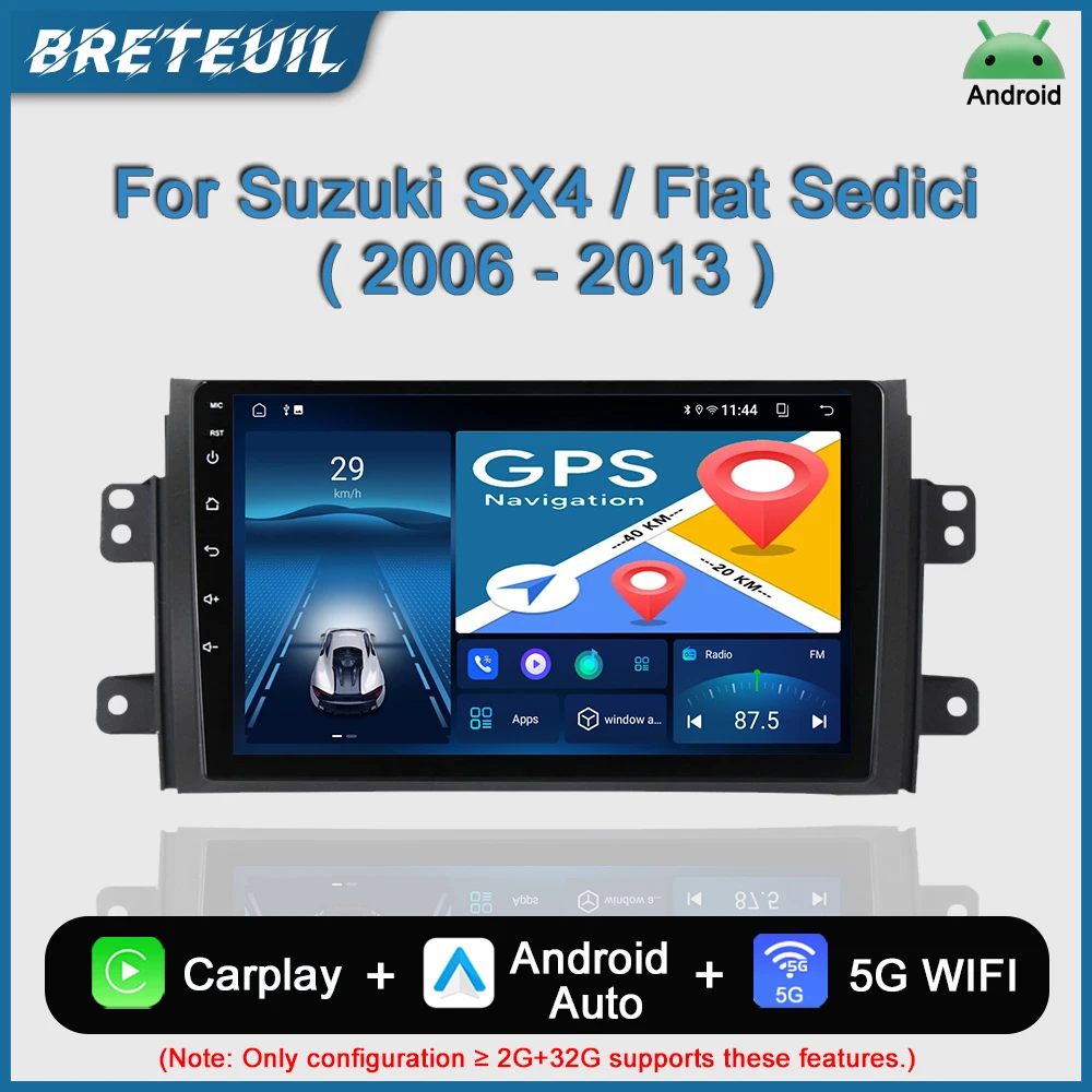 

Car Radio For Suzuki SX4 Fiat Sedici 2006 - 2013 Android Multimedia Video Player GPS Navigation Carplay Touch Screen Auto Stereo