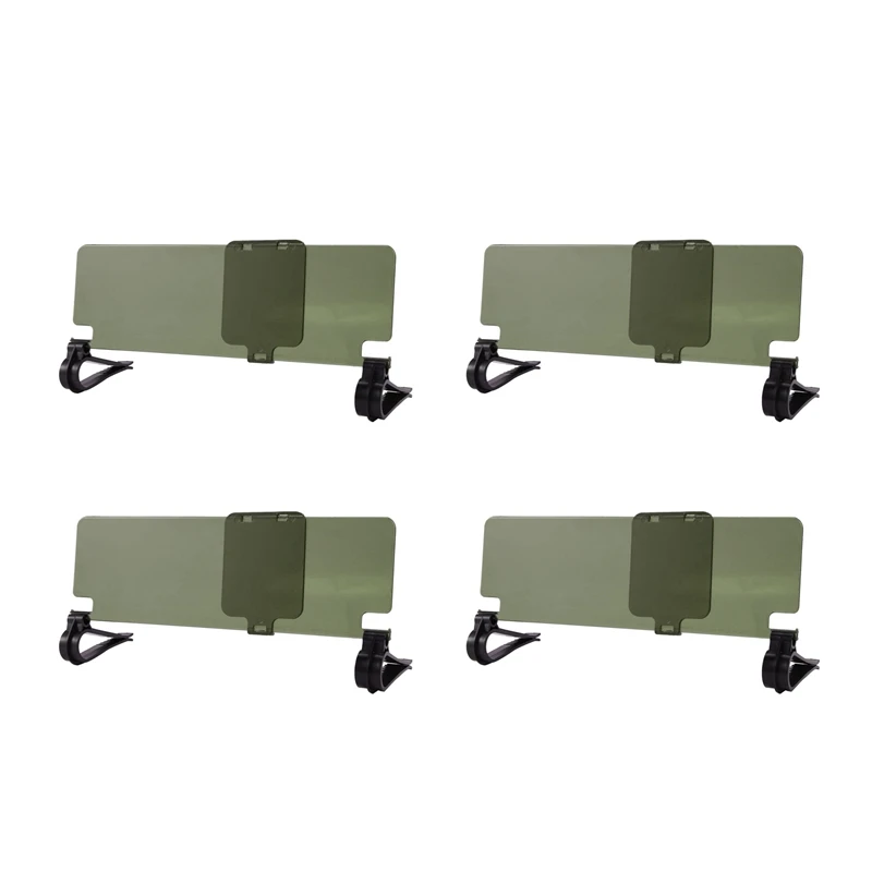 

4X Clip On Car HD Safer Vision Anti Dazzle Glare Blocker Shade Sun Visor Extension