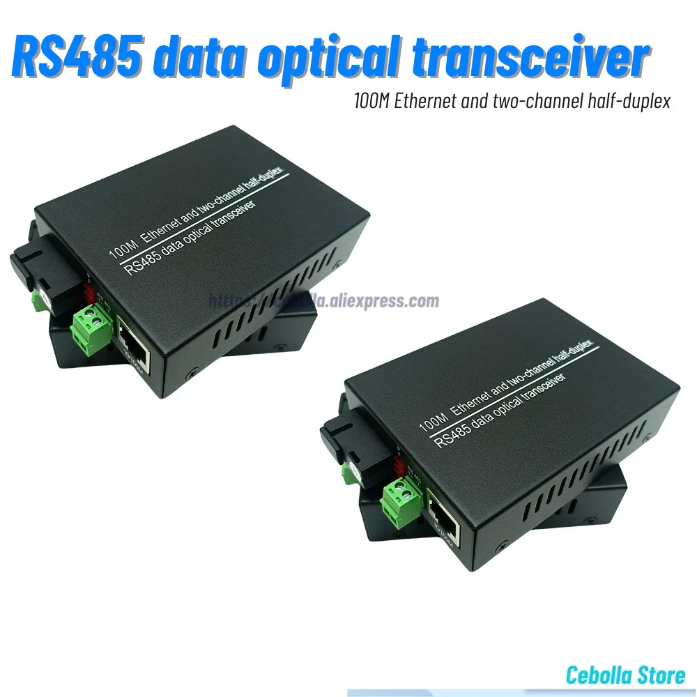 1 pairs Digital Video Optical Transceiver 1 BIDI RS-485 Simplex SM RS485 Data Extender Converter With 10/100Mbps Ethernet