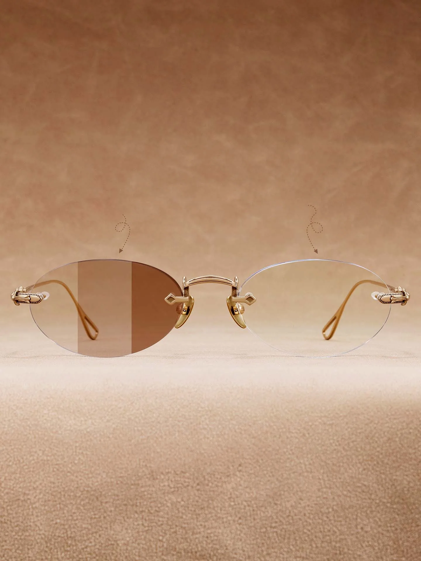 Luxury Brand Designer Rimless Titanium Lightweight Prescription Sunglasses Fashion Myopia Hyperopia Ultra Tough Lenses Custom Rx