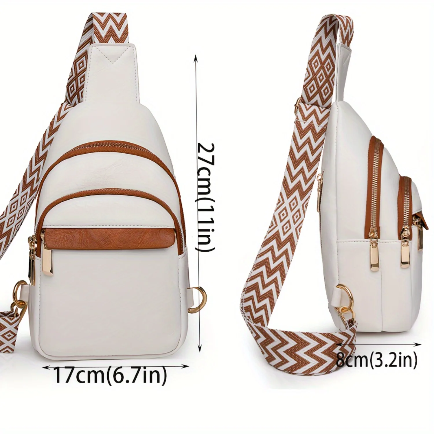 Sling Bag for Women Leather Crossbody Bags Fanny Pack Chest Bag for Travel