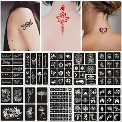 40-277 pezzi modelli di tatuaggio all'henné fresco succube parole inglesi stencil di ancoraggio per la pittura del viso ragazze ragazzi pancia clavicola addome