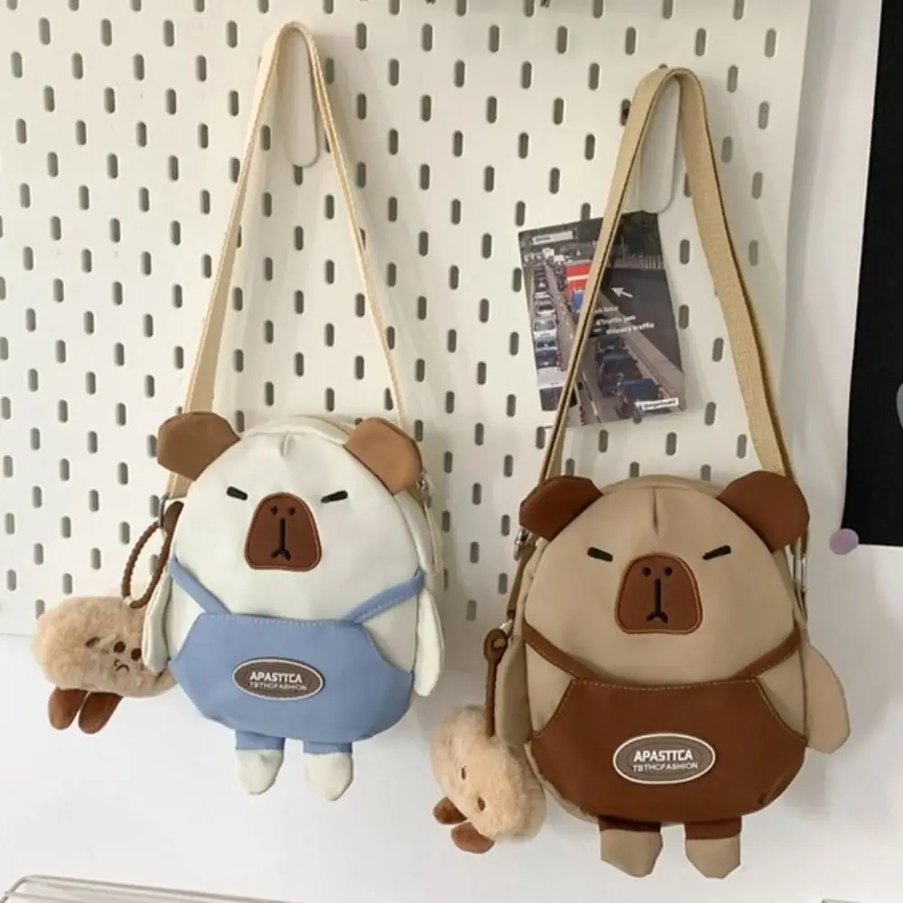 Oxford Capybara Crossbody Bag Animal Large Capacity Kapibara Shoulder Bag Korean Style with Pendant