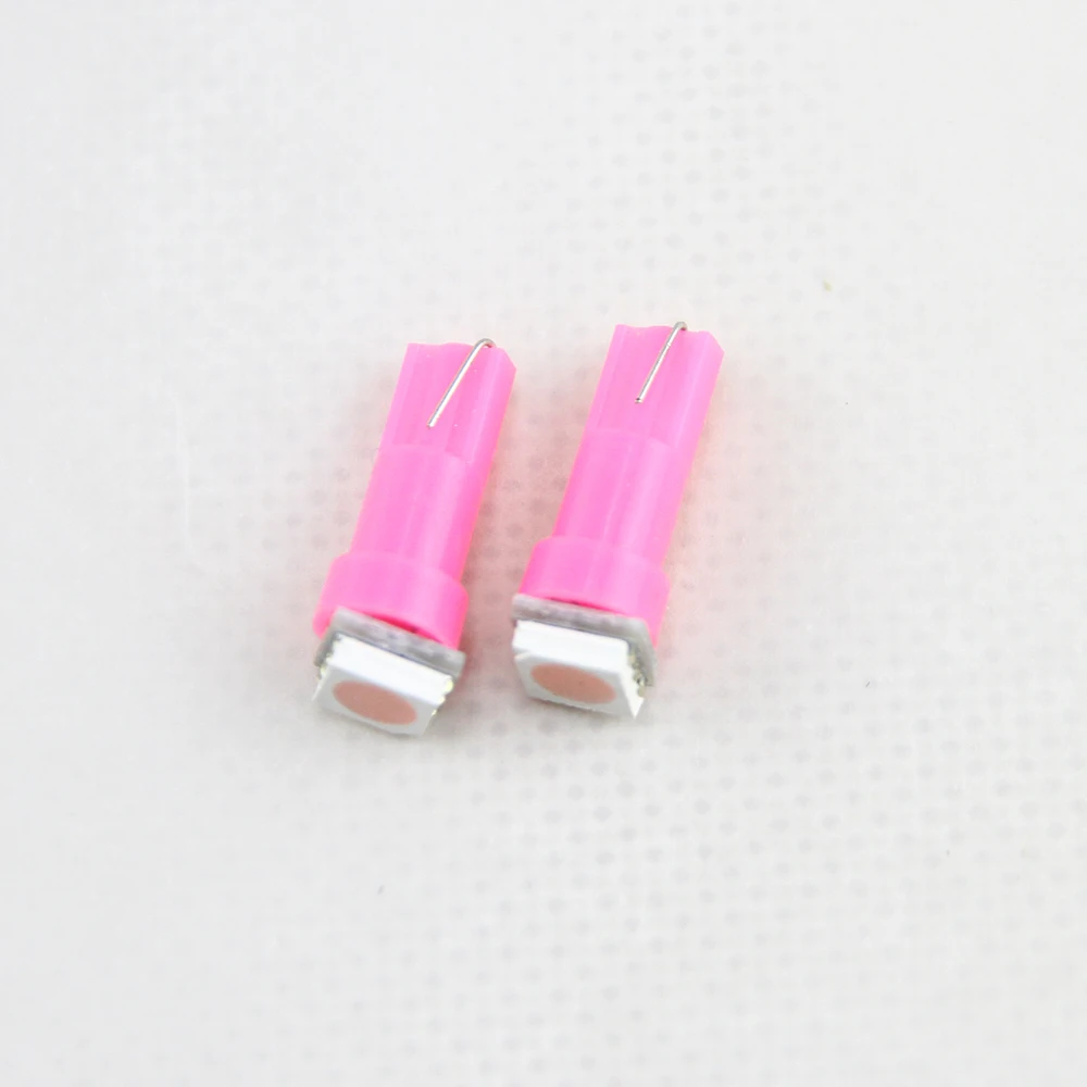10x 5050 1SMD T5 B8.5D Led Bulbs Pink Purple Universal Fit For Car Dashboard Warning Indicator Car-Styling T5 Led Bulb