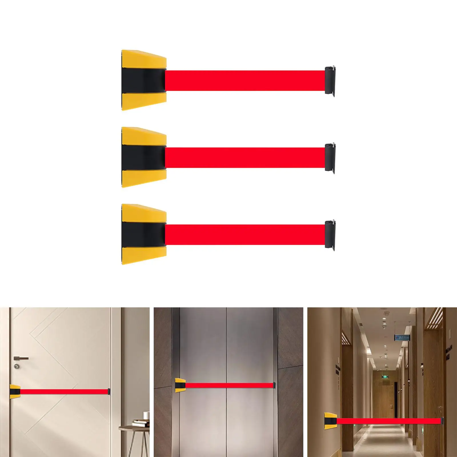 Wall Mount Retractable Belt Fence Telescopic Rope Crowd Control Barrier Line Divider for Hotel Elevator Shop Restaurants Stores