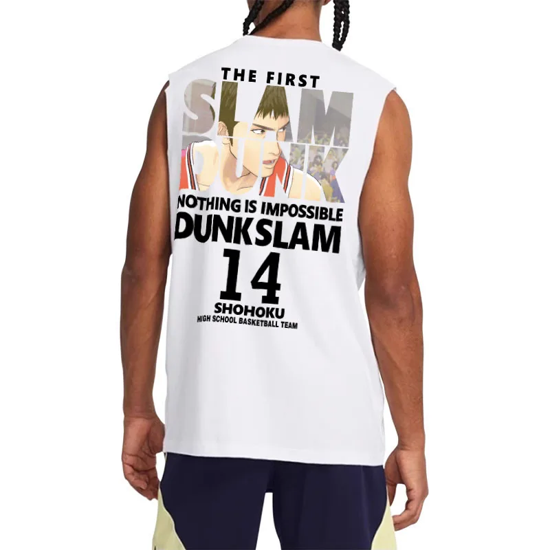 Anime Slam Dunk Tank Top Men Summer Vest Sport Basketball Clothes Men Gym High Street Casual Male Sleeveless T-shirts Streetwear