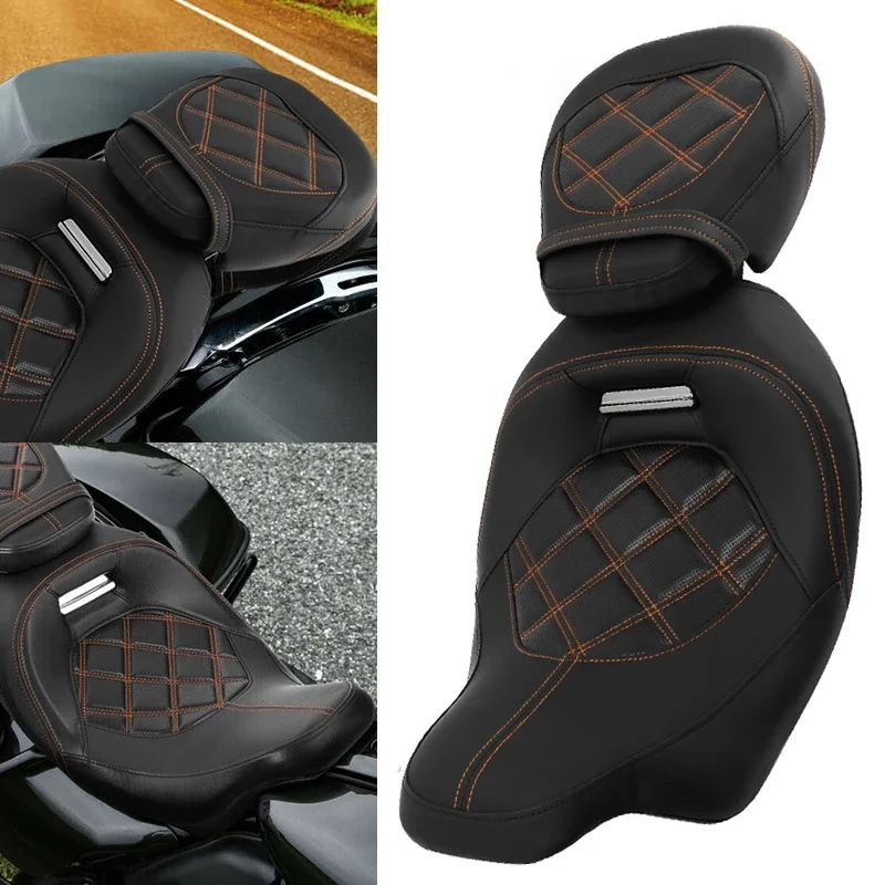 

For Harley Touring Electra Glide CVO Street Glide Road King 2009-up Motorcycle Driver Passenger Seat Two-Up Front Rear Seat