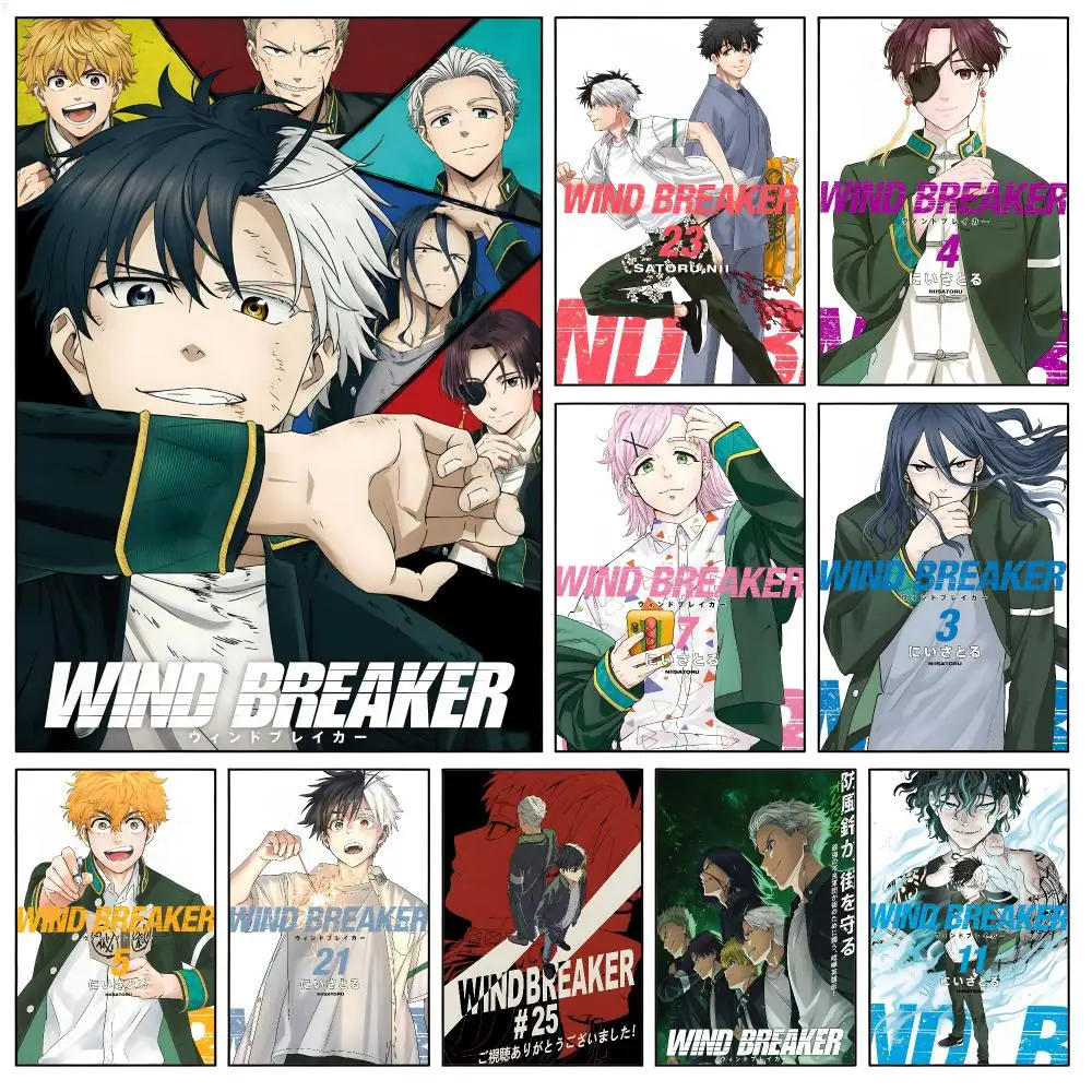 Anime Wind Breaker Poster Waterproof HD Modern Peel And Stick Wall Decor Living Room Dorm Garage