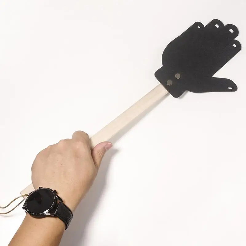 PU Leather Fly Swatter, Doméstico Fly Swatter com cordão, Punho de madeira, Indoor Fly Swatter