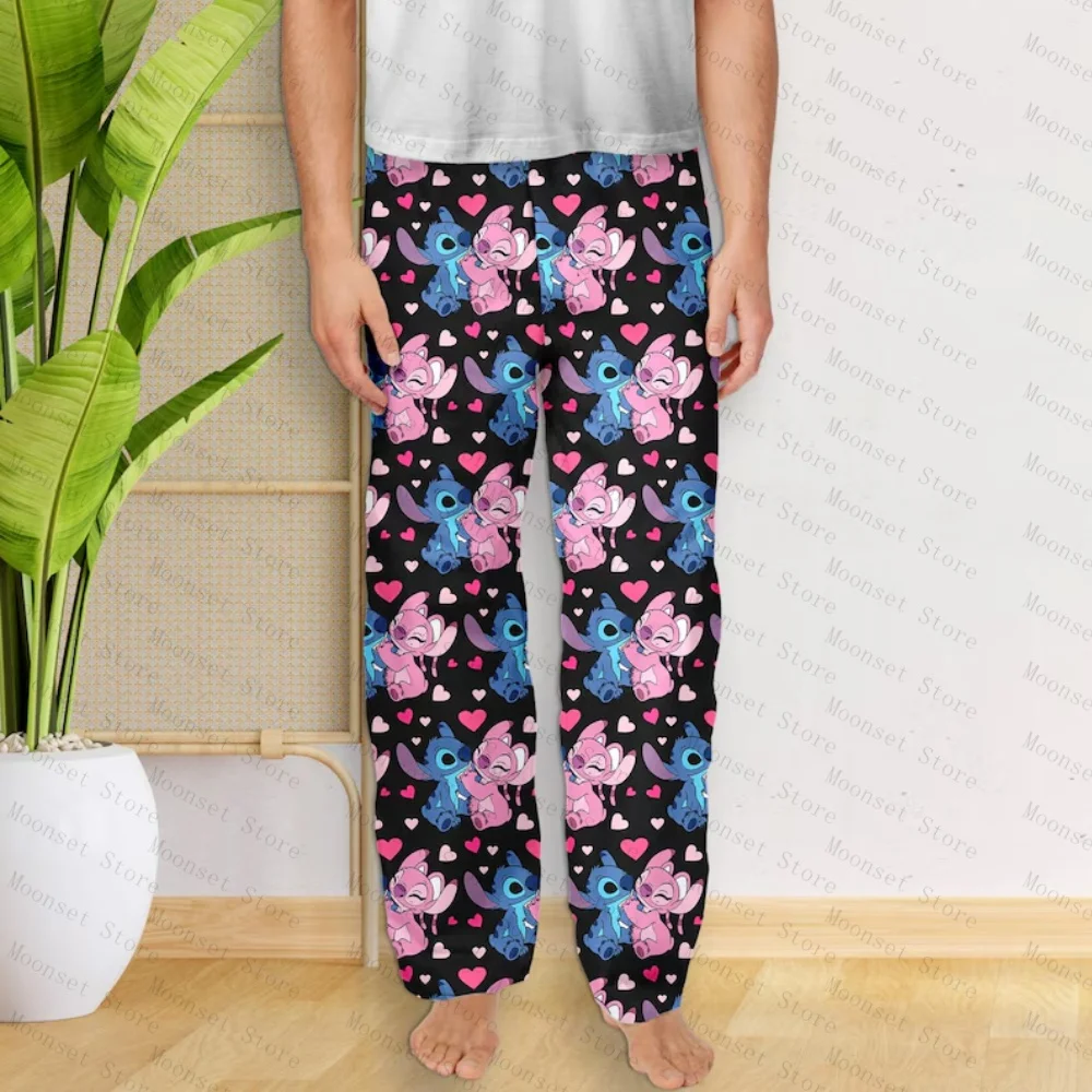 

2026 Milk Silk Angel Valentine Pajama Pants Happy Home sleeping pants Pants Valentine Cartoon Character Pajama Pants Couple Gift