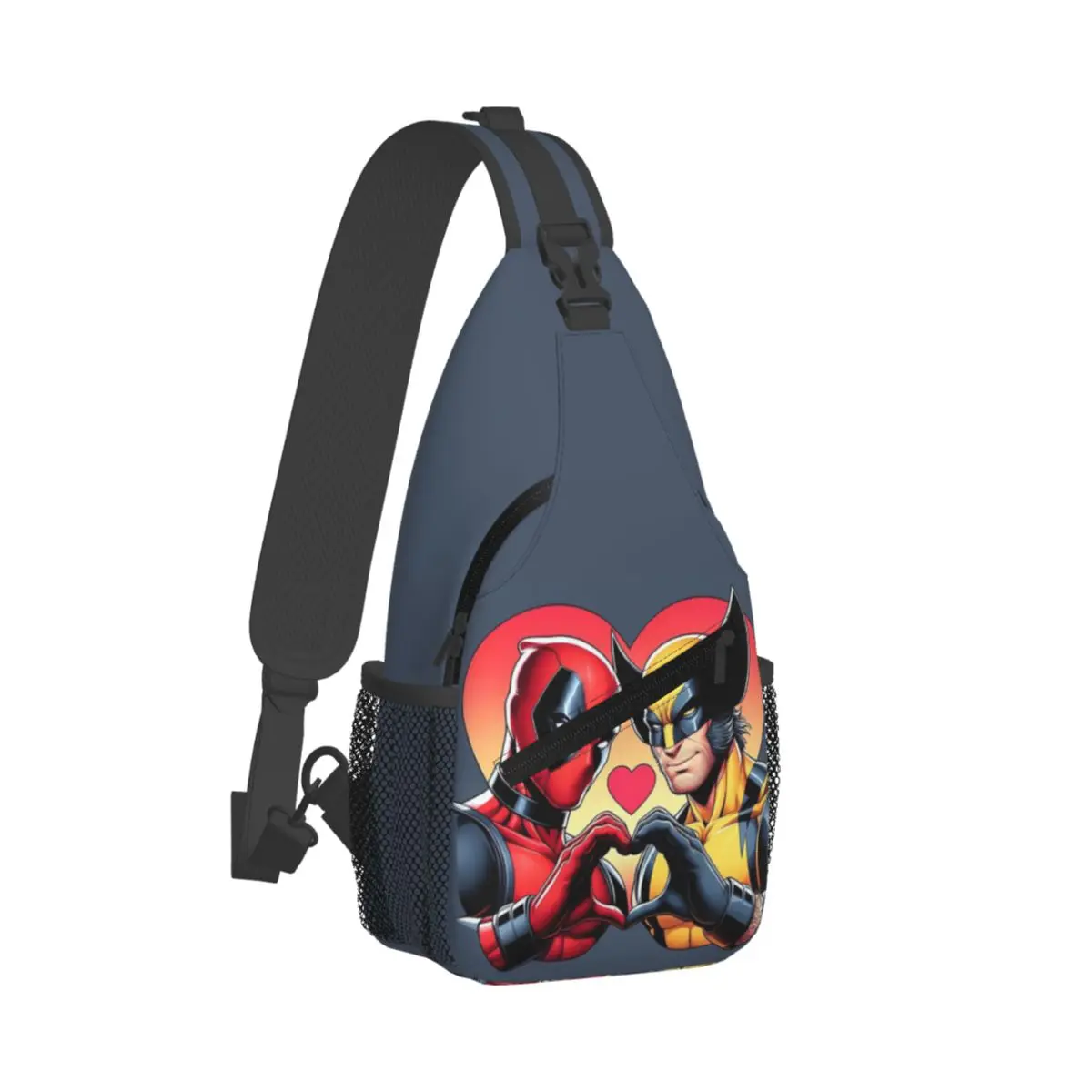 Custom Deadpool Wolvierine Best Friends Shoulder Crossbody Chest Backpack Shoulder Chest Bags Sling Bag for Traveling Hiking Bag