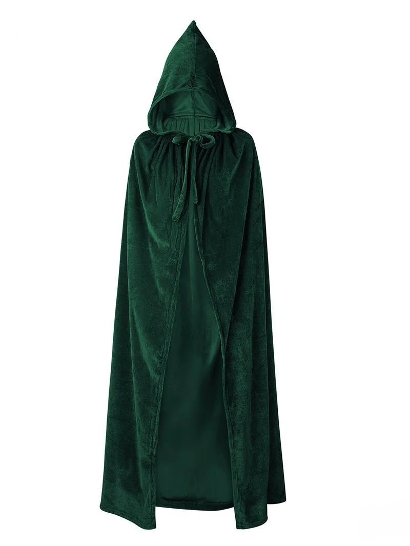 

Witch Robe Halloween Cape Role-playing Masquerade Party Stage Performance Warm Hooded Cloak for Women PU Material Winter Coll...
