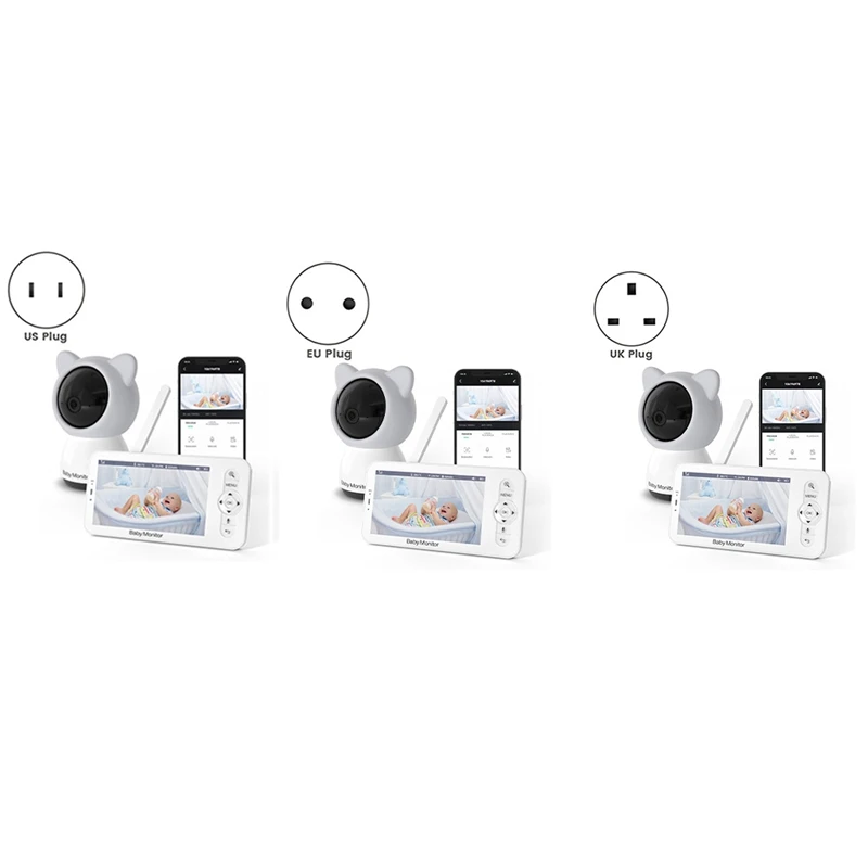 Baby Monitor Two Way Talk Video Surveillance Camera Built-In Lullabies Smart Home