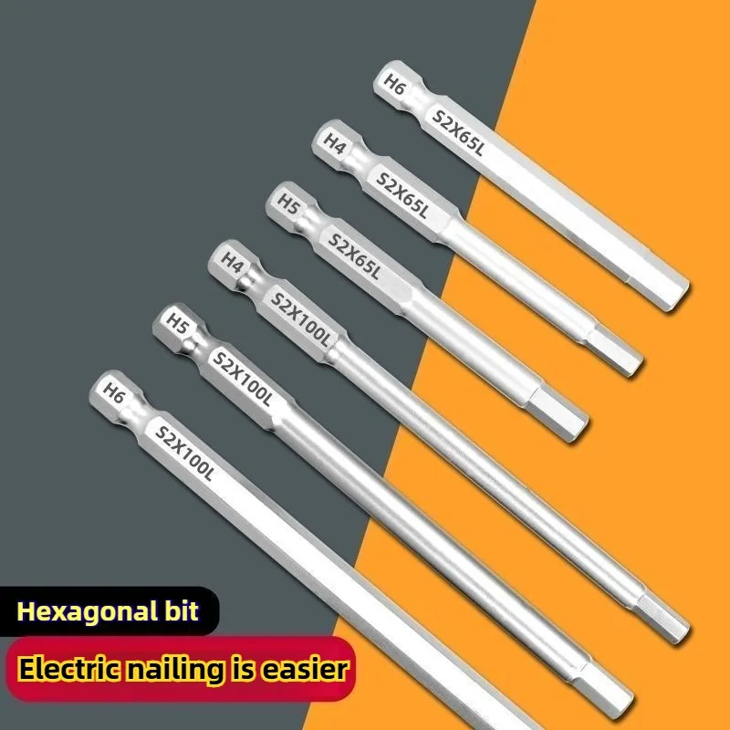 

1/4 Hex Shank Allen Wrench Drill Bit 50mm Magnetic Electric Screwdriver Impact Tool Imperial Batch Head 1/8 4 Inch