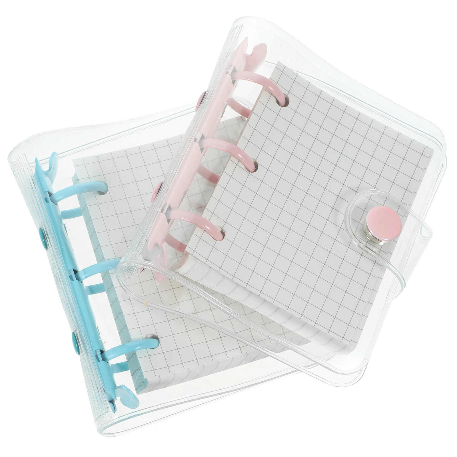 

2 Sets Mini 3 Ring Binder Loose-Leaf Notepad Smooth Writing Portable Elegant Notebook Double Buckle Design Lovely Diary For
