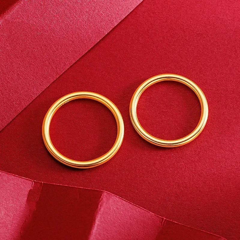 

9999 Real Gold 24K Gold Ancient Gold Fine Sand Heritage Plain Ring Design Sense Ring