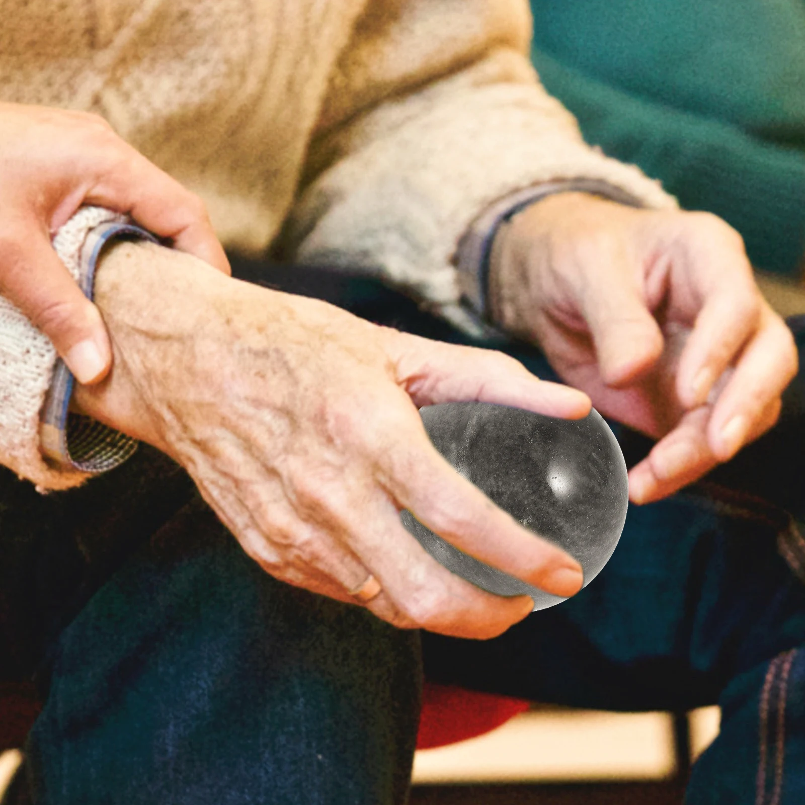 

1 набор нефритовых гладких ручных массажных шариков для фитнеса для снятия стресса, многоразовые шарики для упражнений для рук, инструмент для массажа для медитации