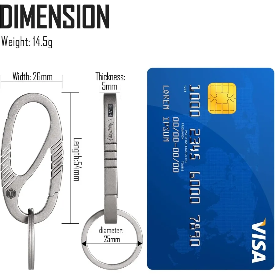 مشبك سلسلة مفاتيح من التيتانيوم DualGate سريع الإصدار EDC منظم حامل حلقة المفاتيح للرجال والنساء #6