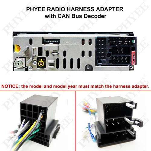 Imagen 2 del producto Adaptador de arnés ISO para coche, decodificador CAN Bus, Conector de enchufe de 16 Pines, RCA, Audio, Unidad Principal Android, Cable de cableado para Audi A3, 8P, A4, B7