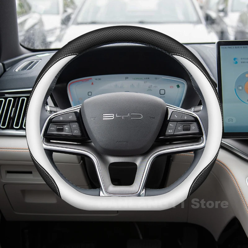 

Leather Car Steering Wheel Cover For BYD Seal U DM-i 2025 2021-2024 Ultra Thin Auto Steering Wheel BYD Seal U Accessories 2025