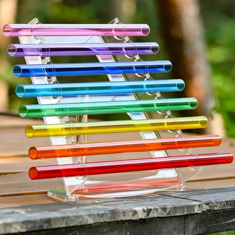 STAR LINKUP 8-Tube Clear Quartz Crystal Singing Harp 432Hz Yoga Meditation Sound Healing Percussion Instrument with Storage Box