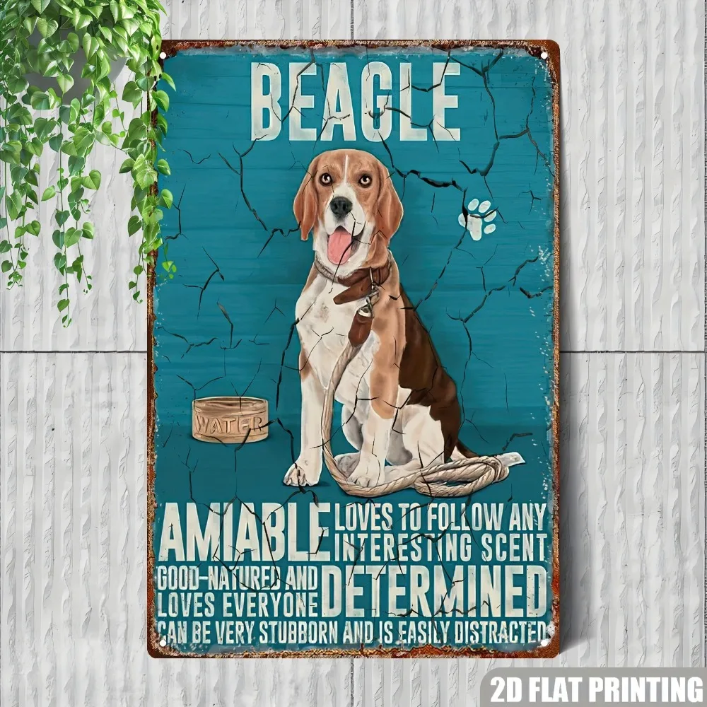 CIFbuy Vintage Rustic Beagle Aluminum Wall Art 8x12 Inch Waterproof Durable Decor for Home Garden Garage Bar Cafe Indoor Outdoor
