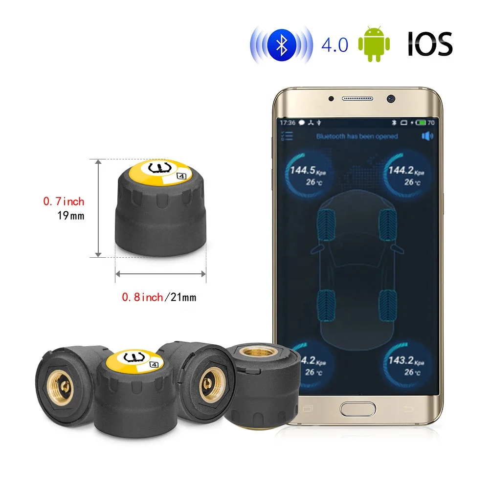 VC11wireless connection External Sensors TPMS Car Tire Tyre Pressure M-onitoring for Android Works On Universal Cars