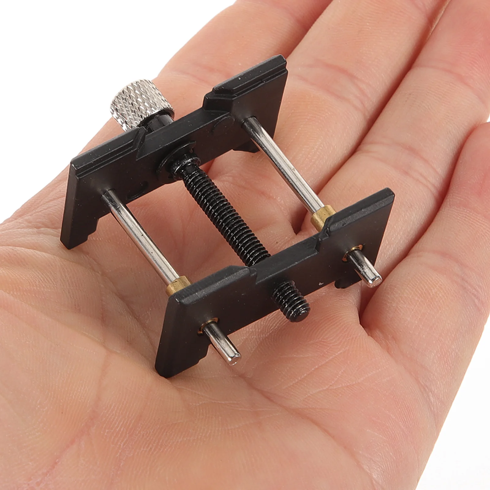 

2pcs Black Metal Watch Movement Holder Repair Tool Clamp Design Durable Sturdy Reliable Fixing Base Secure Movements Place