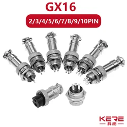 M16 złącze Aviatio stały typ GX16 2/3/4/5/6/7/8/9/10 pinów męski żeński 16mm okrągłe gniazdo lotnicze złącze panelu wtykowego