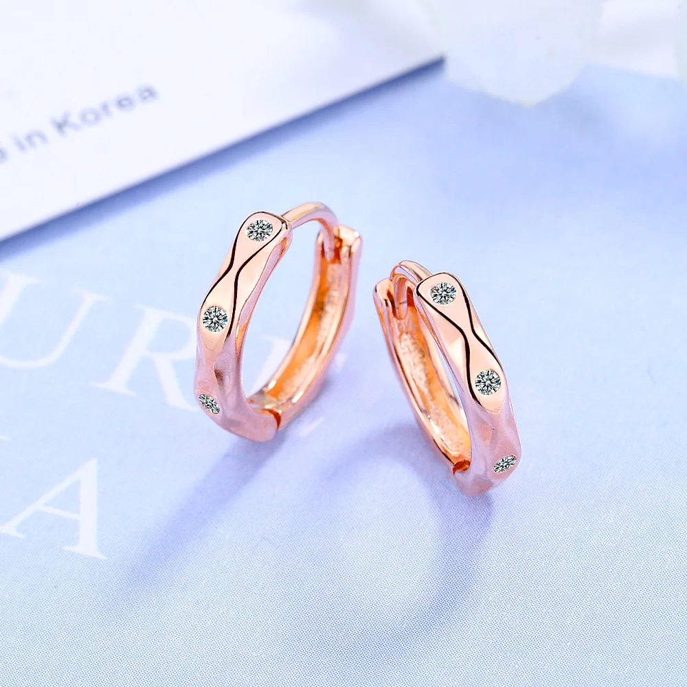Stamp 925 Sterling Silver Clear Cubic Zircon Paved Simple Style Women Ear Decoration Ornament Fine Men Unisex Hoop Earring 2026