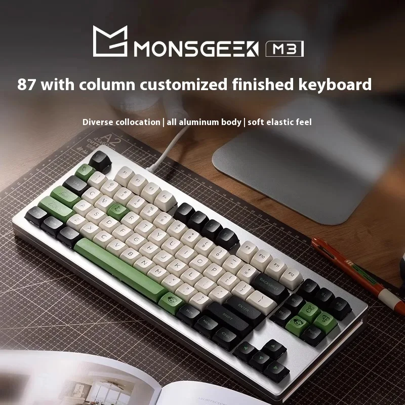 New M3 Mechanical Keyboard Finished Gasket Structure Hot-swappable Rgb Customized Gaming Keyboard 87 Wired Office Gift