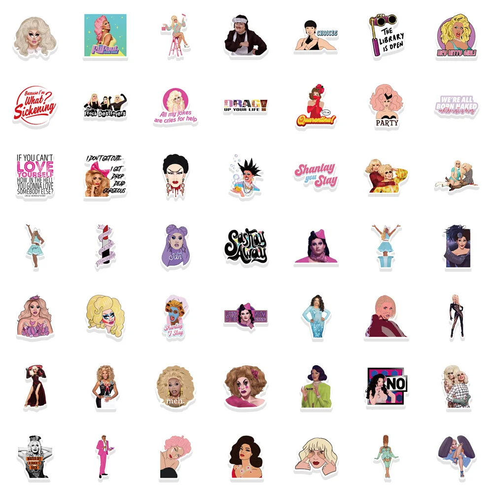 10/30/50PCS Rupaul\'s Drag Queen Show Graffiti Waterproof Stickers Creative Decals Refrigerator Skateboard Helmet GuitarWholesale